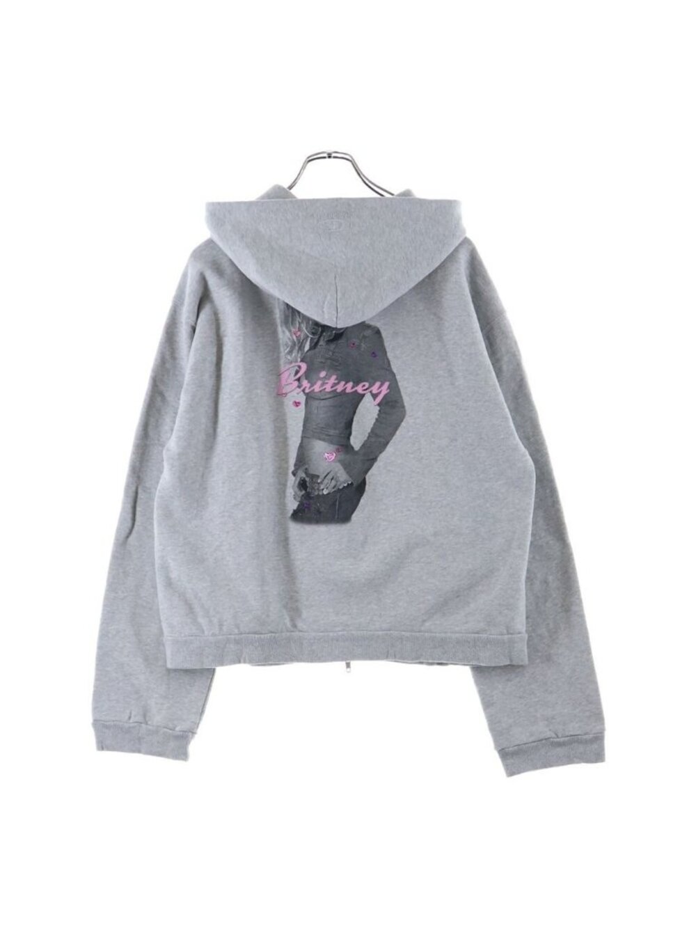 Balenciaga Britney Spears Zip UP Hoodie Brit Nice Back Print Rhinestone